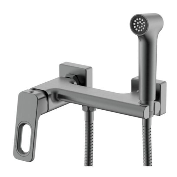 Смеситель с гигиеническим душем Raglo оружейная сталь R51.51.09