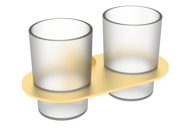 Держатель + 2 Стакана Raglo сатин золото R300.08.03