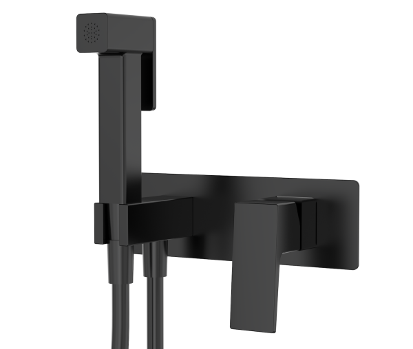 Смеситель с гигиеническим душем встраиваемый Splenka черный S01.52.06