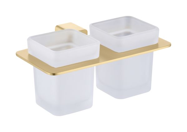 Держатель + 2 Стакана Raglo сатин золото R301.08.03