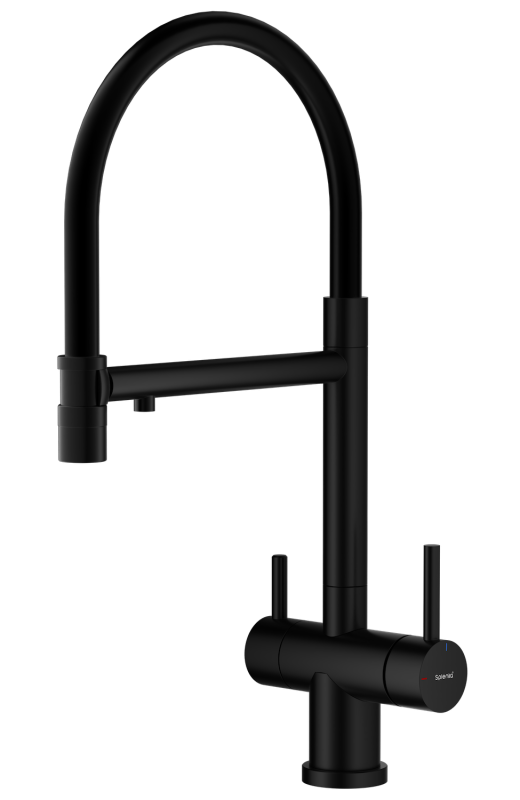 Смеситель для кухни со съемным изливом на магните и подключением фильтра питьевой воды Splenka черный S70.63.06