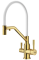 Смеситель для кухни со съемным изливом на магните и подключением фильтра питьевой воды Raglo сатин золото R81.62.03