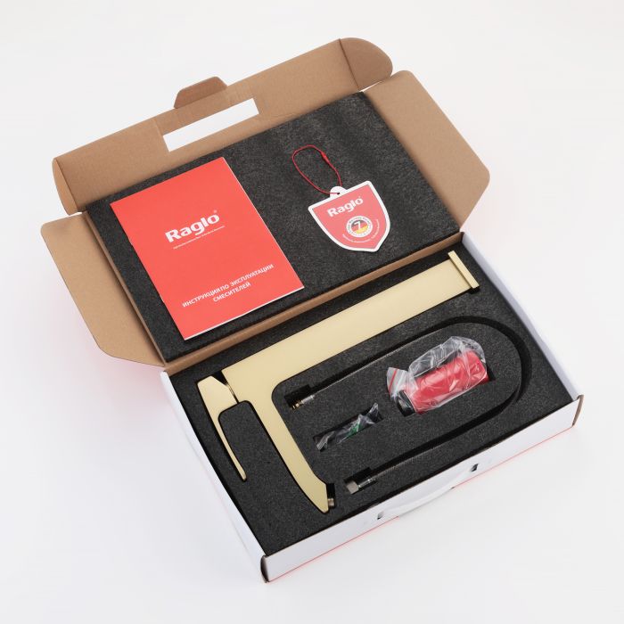 Смеситель для раковины высокий Raglo сатин золото R01.15.03