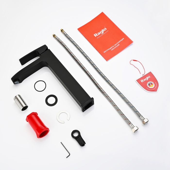 Смеситель для раковины высокий Raglo черный R01.15.06