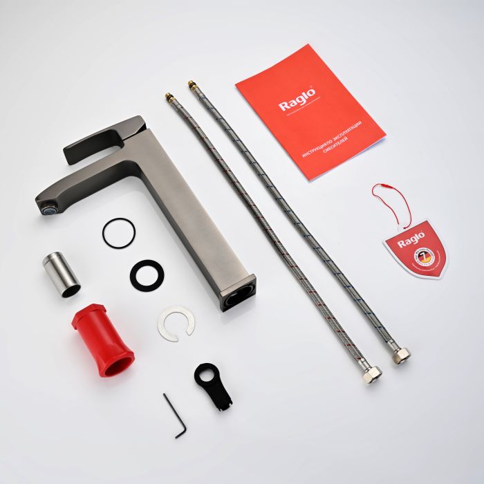 Смеситель для раковины высокий Raglo графит R01.15.09