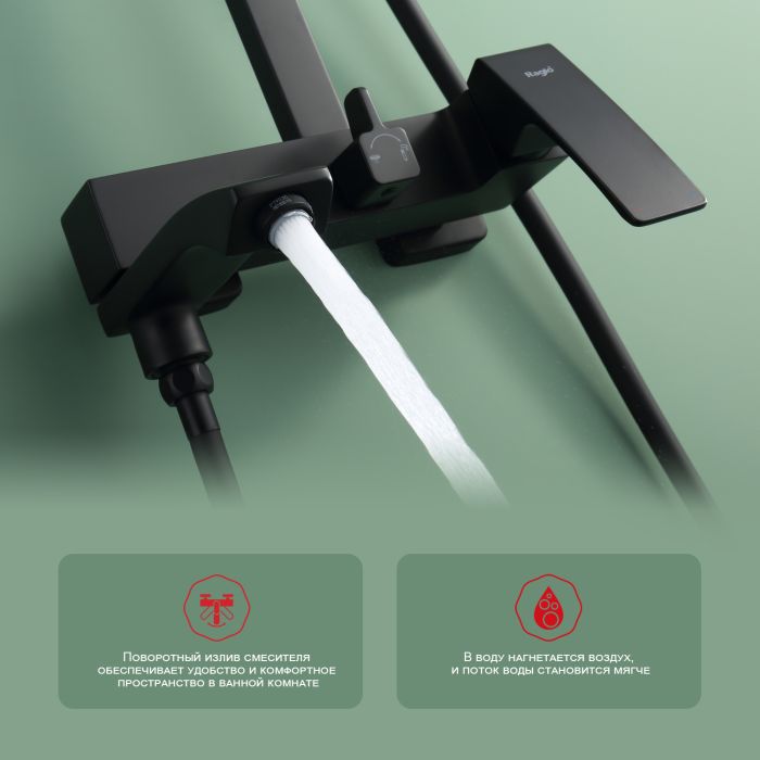 Душевая система Raglo черный R01.24.06