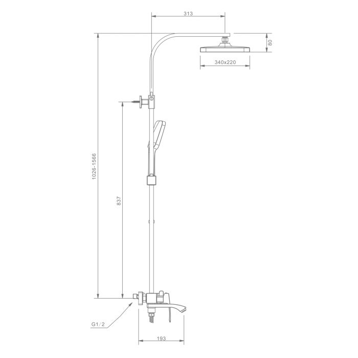 Душевая система Raglo черный R01.24.06
