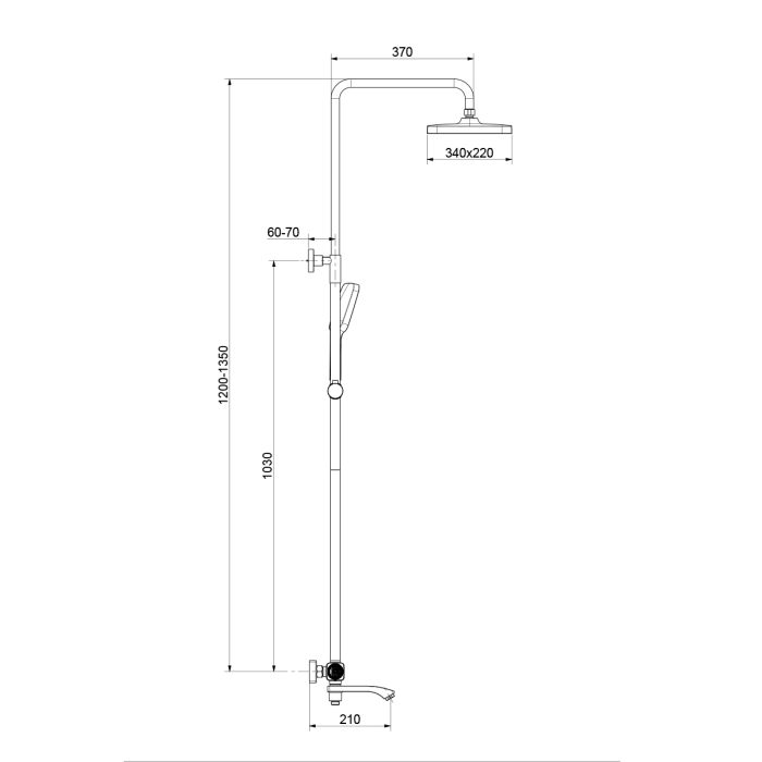 Душевая система с термостатом Raglo сатин золото R01.26.03