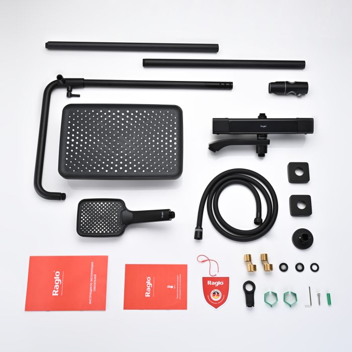 Душевая система с термостатом Raglo черный R01.26.06