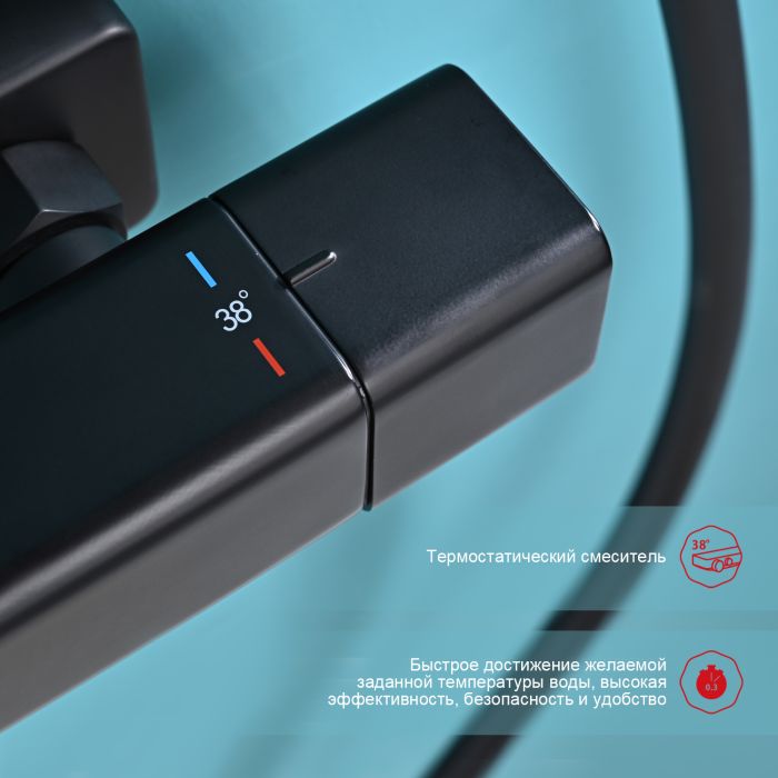 Душевая система с термостатом Raglo черный R01.26.06