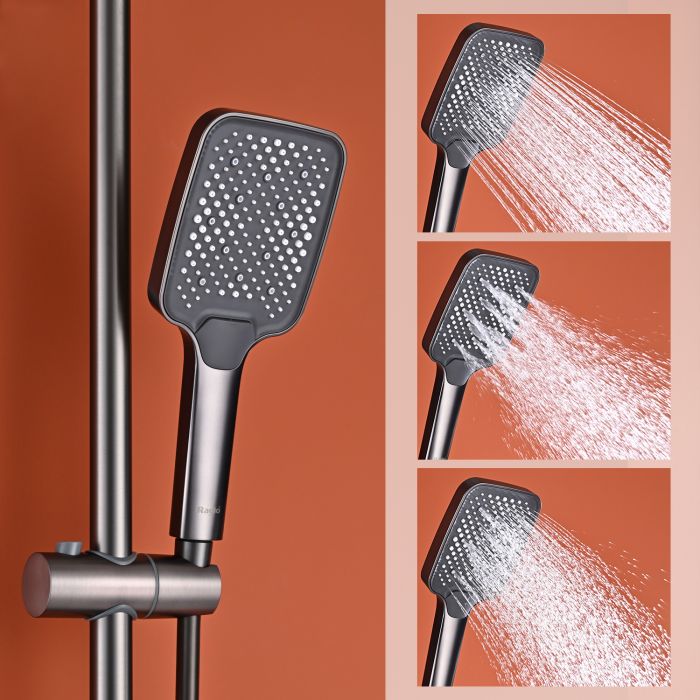 Душевая система с термостатом Raglo графит R01.26.09