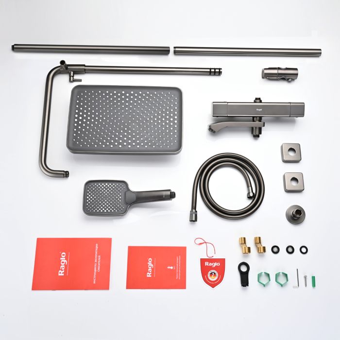 Душевая система с термостатом Raglo графит R01.26.09