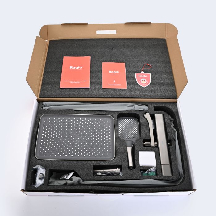 Душевая система с термостатом Raglo графит R01.26.09