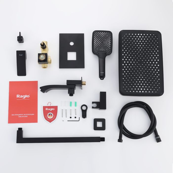 Встраиваемый смеситель для ванны с 3-функциями Raglo черный R01.27.06