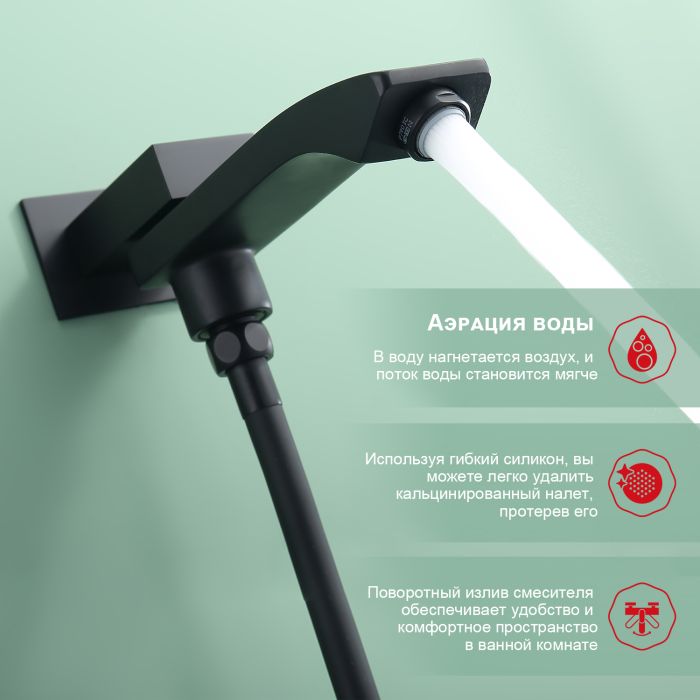 Встраиваемый смеситель для ванны с 3-функциями Raglo черный R01.27.06