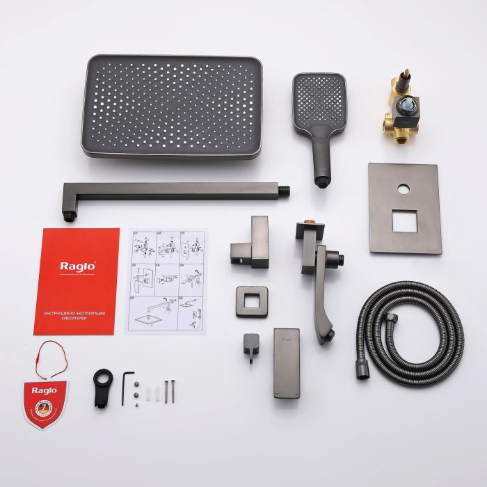 Встраиваемый смеситель для ванны с 3-функциями Raglo оружейная сталь R01.27.09
