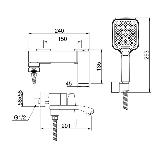 Смеситель для ванны Raglo сатин золото R01.30.03