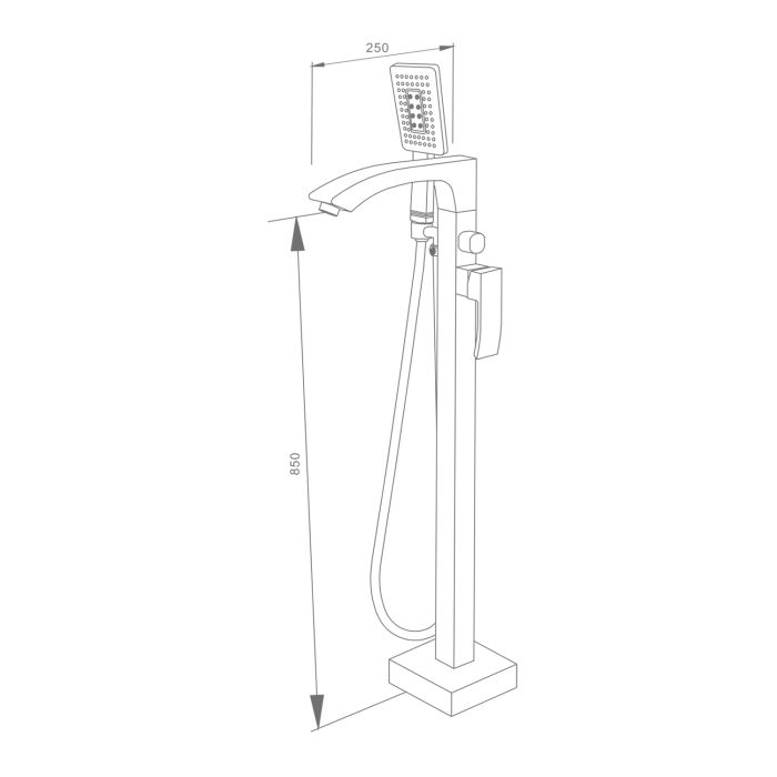 Смеситель для ванны напольный Raglo хром R01.33