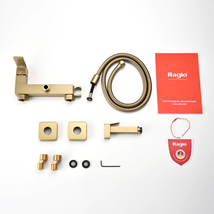 Смеситель с гигиеническим душем Raglo сатин золото R01.51.03