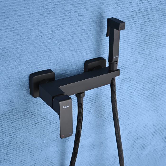 Смеситель с гигиеническим душем Raglo черный R01.51.06