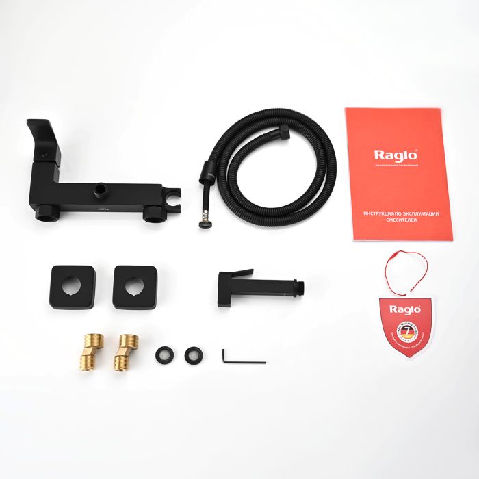 Смеситель с гигиеническим душем Raglo черный R01.51.06