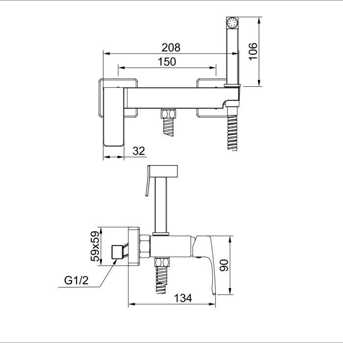Смеситель с гигиеническим душем Raglo хром R01.51