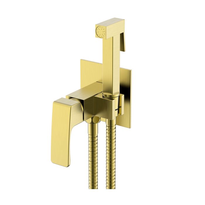 Смеситель с гигиеническим душем встраиваемый Raglo сатин золото R01.52.03