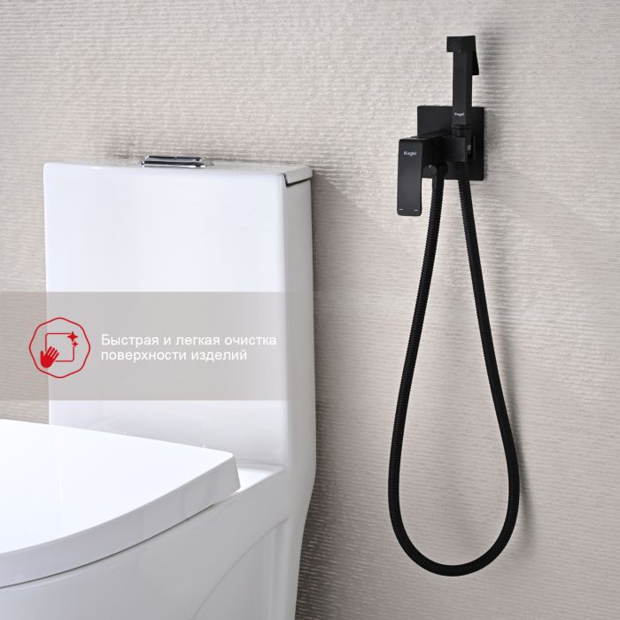 Смеситель с гигиеническим душем встраиваемый Raglo черный R01.52.06