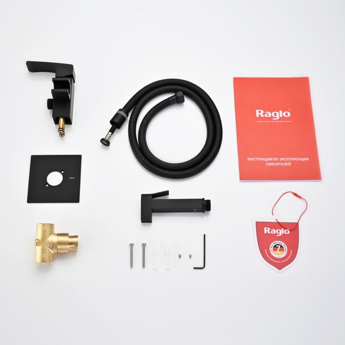 Смеситель с гигиеническим душем встраиваемый Raglo черный R01.52.06