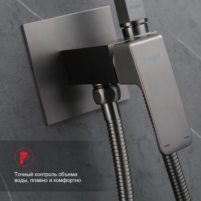 Смеситель с гигиеническим душем встраиваемый Raglo графит R01.52.09