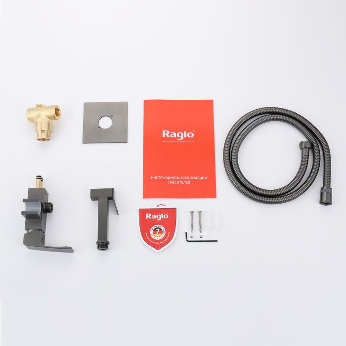 Смеситель с гигиеническим душем встраиваемый Raglo графит R01.52.09
