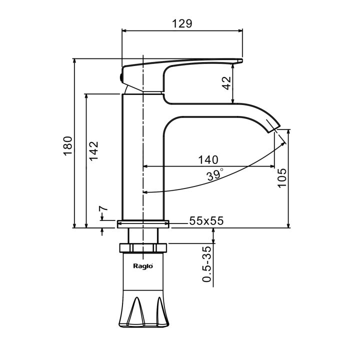 Смеситель для раковины Raglo сатин золото R02.10.03