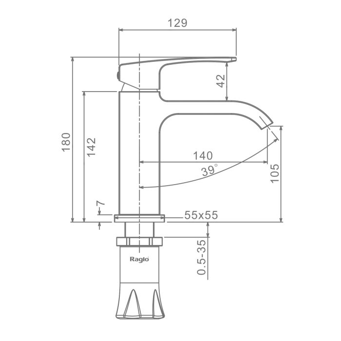 Смеситель для раковины Raglo хром R02.10