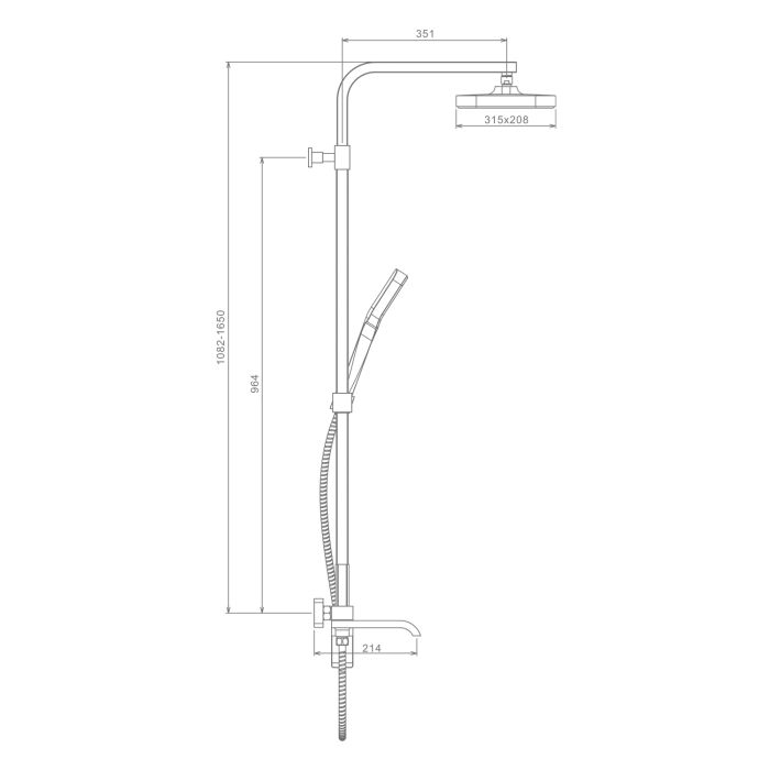 Душевая система Raglo сатин золото R02.24.03