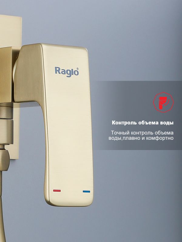 Смеситель с гигиеническим душем Raglo золотой сатин R02.54.03