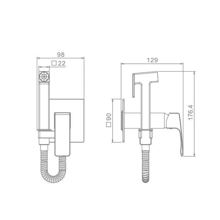 Смеситель с гигиеническим душем Raglo золотой сатин R02.54.03