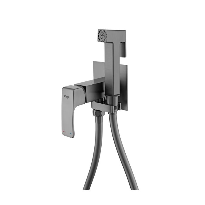 Смеситель с гигиеническим душем Raglo оружейная сталь R02.54.09
