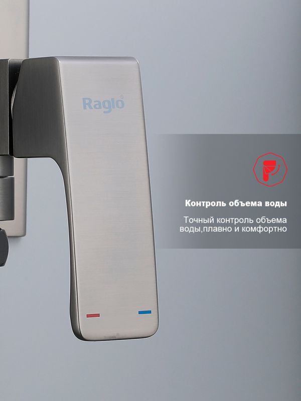 Смеситель с гигиеническим душем Raglo оружейная сталь R02.54.09