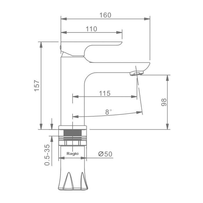 Смеситель для раковины Raglo хром R03.10