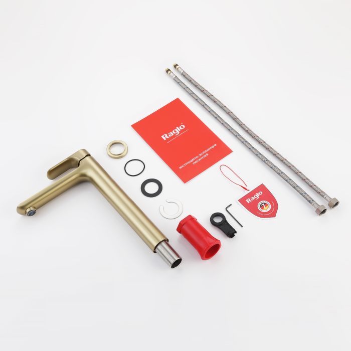 Смеситель для раковины высокий Raglo сатин золото R03.15.03