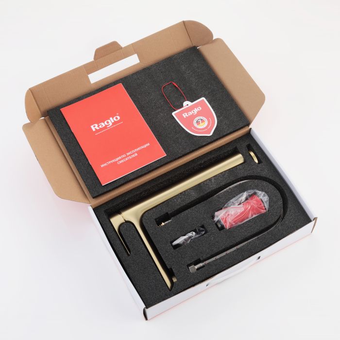 Смеситель для раковины высокий Raglo сатин золото R03.15.03