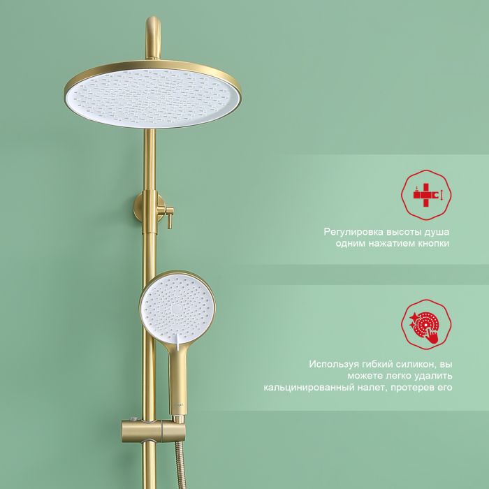 Душевая система Raglo сатин золото R03.24.03