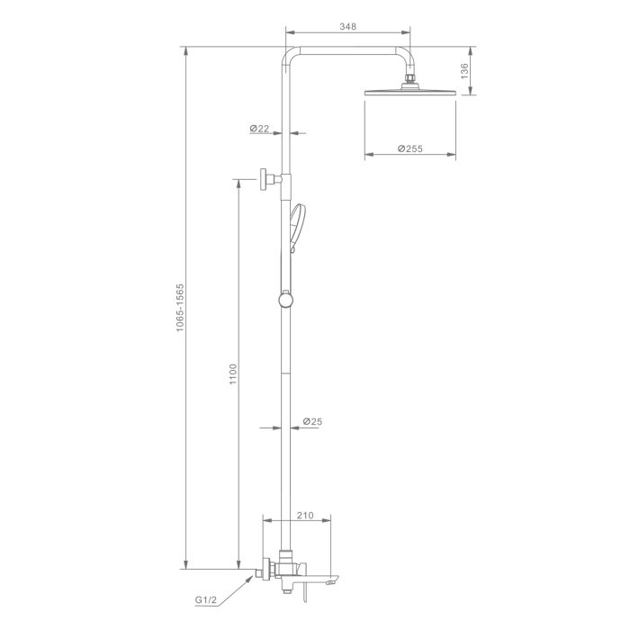 Душевая система Raglo графит R03.24.09