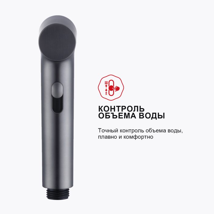 Смеситель с гигиеническим душем встраиваемый Raglo графит R03.52.09