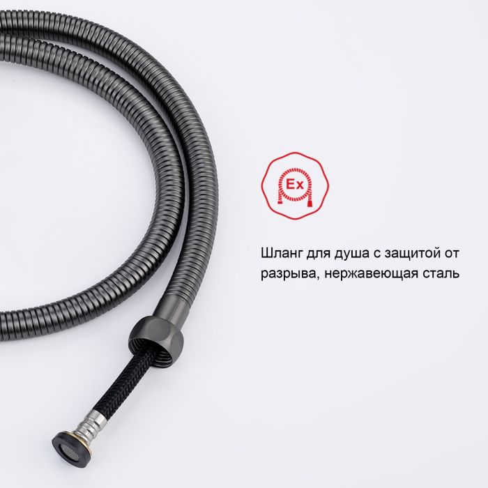 Смеситель с гигиеническим душем встраиваемый Raglo графит R03.52.09