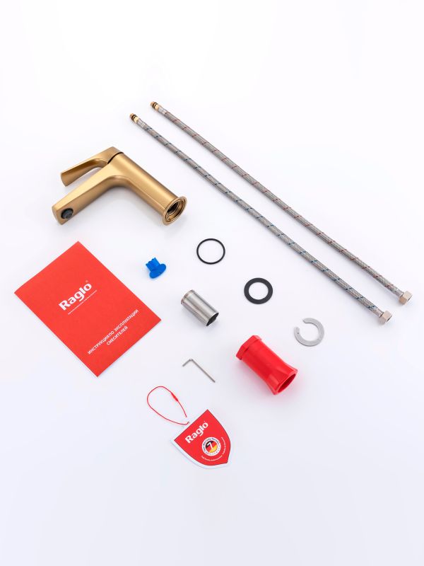 Смеситель для раковины Raglo золотой сатин R07.10.03