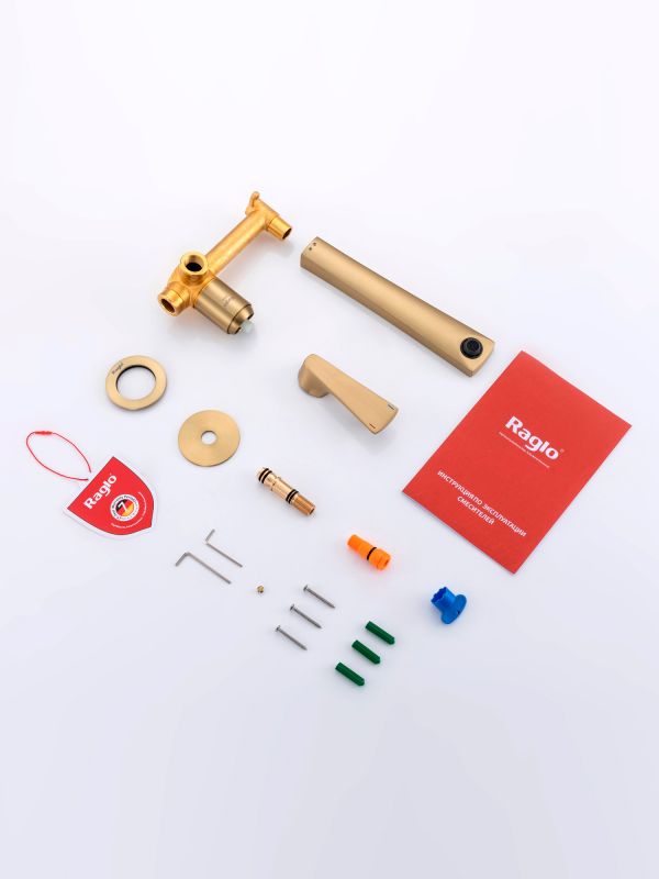 Встраиваемый смеситель для раковины Raglo золотой сатин R07.11.03