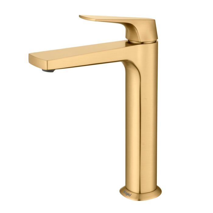 Смеситель для раковины высокий Raglo золотой сатин R07.15.03