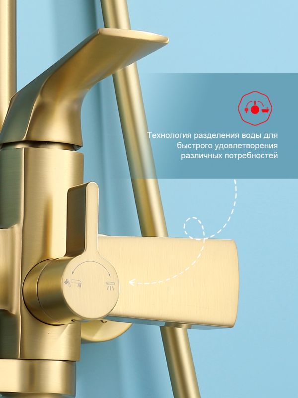 Душевая система Raglo сатин золото R07.24.03