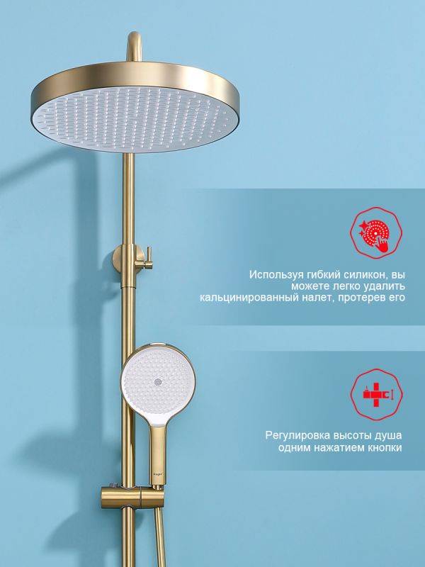 Душевая система Raglo сатин золото R07.24.03